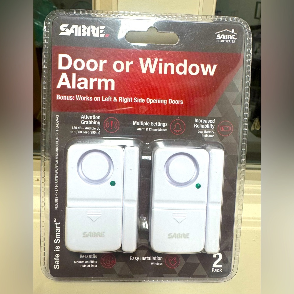 Sabre Door or Window Alarm 2 Pack NEW - Picture 1 of 4